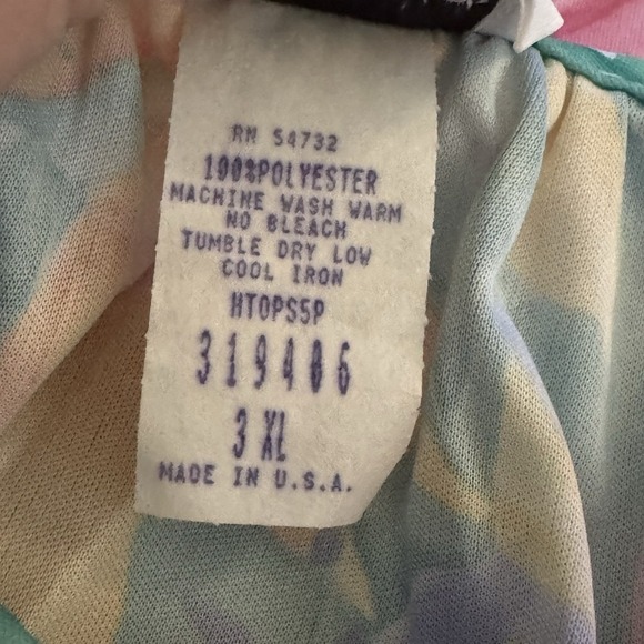 Improved Living 3X Shirt Top Green Floral Flower Short Sleeve Scoop Neck Womens - Picture 6 of 6